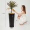 4.2FT Artificial Yucca Tree with Galvanized Steel Black Planter, 51'' Realistic Tropical Dracaena Fake Faux Silk Plant, Modern Elegant Home House Office Living Room Indoor Outdoor Decor
